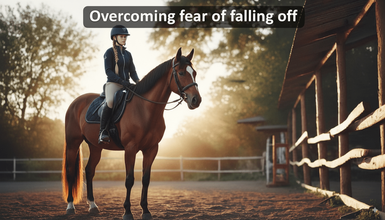 Calm horseback rider in an outdoor arena during sunset